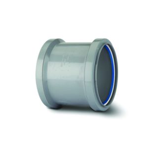 SH45G - Double Socket 4in/110mm. Slip coupler. Grey