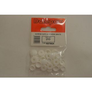 Dale Hardware RX70024 White Plastic Screw Caps & Covers - Pack of 20