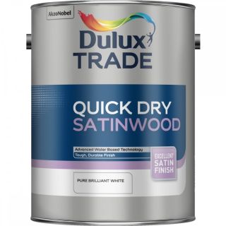 Dulux Trade Quick Dry Satinwood - Pure Brilliant White - 2.5 Litre