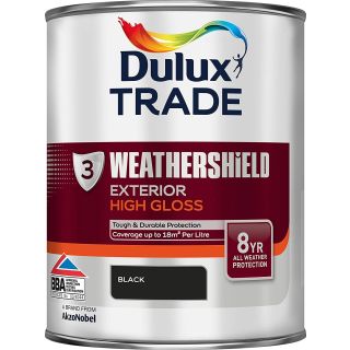 Dulux Trade Weathershield Exterior Gloss - Black - 1 Litre 5180253