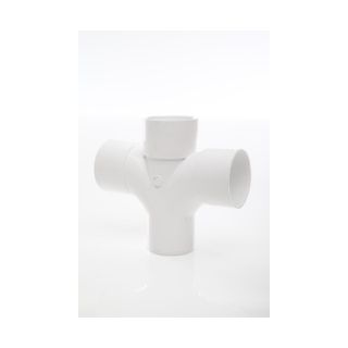 Polypipe Solvent Waste Cross Tee 40mm - White