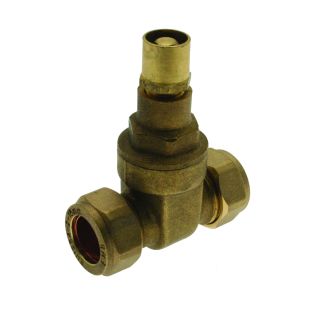 EP Gate Valve Lockshield Brass 22mm
