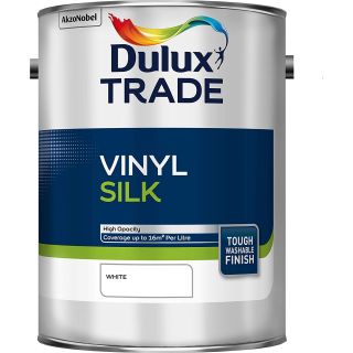 Dulux Trade Vinyl Silk White 5 Litre 5091634