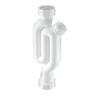 McAlpine 370X10 75mm Water Seal Straight Through Trap with Cleaning Eye & Multifit Outlet 1 1/4