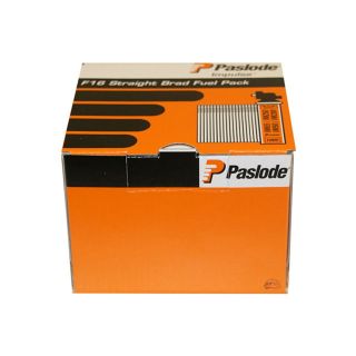 Paslode 921586 F16 x 19mm Galvanised Brads - Pack of 2000 & 2 Fuel Cells