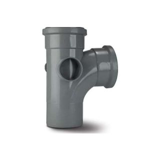 ST401G - Single Branch 4in/110mm. 92½° Equal (2 Boss). Grey
