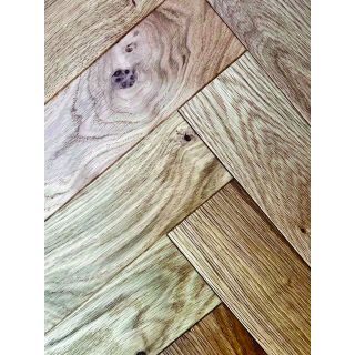 Timba Oak Herringbone T&G Brushed & Oiled Flooring 14 x 90 x 450mm - 1.296m² Per Pack
