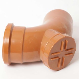 Polypipe Underground Single Access Bend 92 Deg 110mm - Orange Plastic