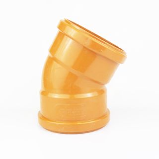 Polypipe Underground Double Socket Bend 30 Deg 110mm - Orange Plastic