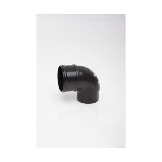 Polypipe Rain Water Pipe Bend 92.5deg 68mm Black Plastic