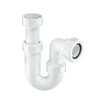 McAlpine 370ASA10 75mm Water Seal Adjustable Inlet Tubular Swivel P Trap with Multifit Outlet 1 1/4