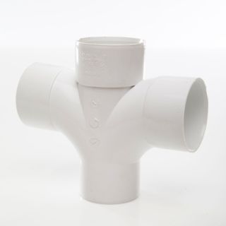 Polypipe Solvent Waste Cross Tee 50mm 92 Deg - White