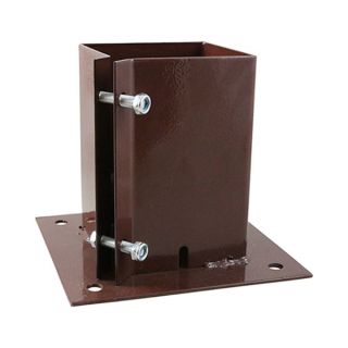 Metpost Bolt Down Fence Post Shoe - Oxide Red - 100mm