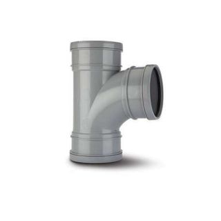 ST405G - Triple Socket Branch 4in/110mm. 92½° Triple Socket. Grey