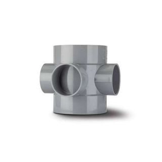 SE60G - Short Boss Pipe 4in/110mm. Double solvent socket requires boss adaptor. Grey