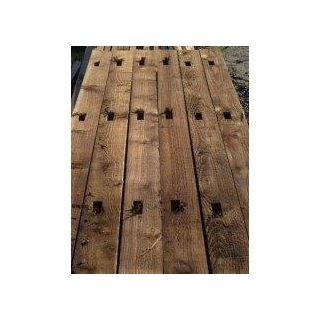 Morticed Fence Post 3 Holes - Soft Wood - 100mm x 100mm x 2400mm