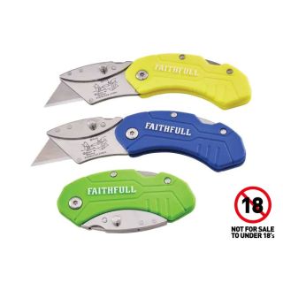 Faithfull Hi-Vis Folding Utility Knife