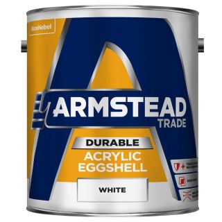 Armstead Trade Durable Paint - Acrylic Eggshell White - 2 1/2 Litre