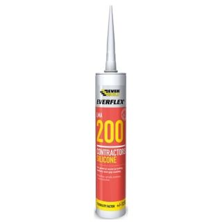 Everbuild 200 Contractors Silicone Sealant - Clear/Translucent - 295ml