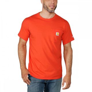 Carhartt Relaxed Fit Midweight Force Flex Pocket T-Shirt - Cherry Tomato - Large