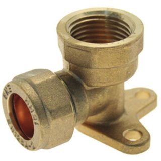 Embrass Compression Wall Plate Elbow 15mm x 1/2
