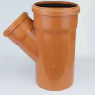 Polypipe Underground Double Socket Junction 45deg 160mm - Orange Plastic