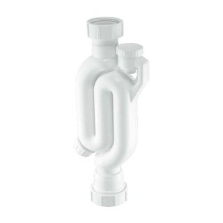 McAlpine 370X10V 75mm Water Seal Straight Through Anti-Syphon Silent Trap with Cleaning Eye & Multifit Outlet 1 1/4