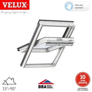 VELUX GGL SK06 2070 Centre Pivot Window - 1140 x 1180mm - White Painted - 70 Laminated Inner Pane