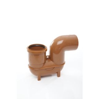 Polypipe Underground Low Back P Trap 110mm - Orange Plastic