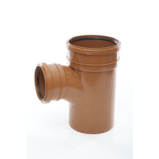 Polypipe Underground Double Socket Junction 87.5deg 160-110mm - Orange Plastic