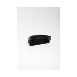 Polypipe Gutter Half Round Ext. Stopend 112mm Black Plastic