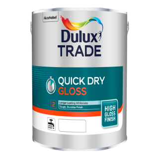 Dulux Trade Quick Dry Gloss Paint - Pure Brilliant White - 5 Litre