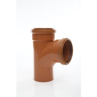 Polypipe Underground Double Socket Junction 87.5deg 110mm - Orange Plastic