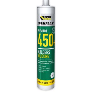 Everbuild 450 Builders Silicone Sealant - White - 310ml