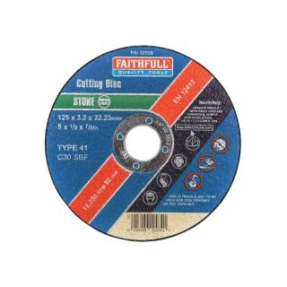 Faithfull FAI1253S Stone Cut Off Disc 125 x 3.2 x 22.23mm