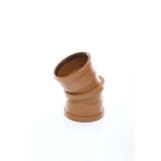 Polypipe Underground Double Socket Adjustable Bend 110mm - Orange Plastic