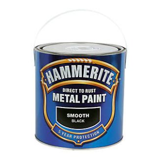 Hammerite Direct to Rust Metal Paint - Smooth Black - 2.5 Litre