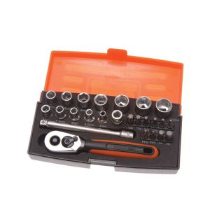 Bahco SL25 Socket Set 25-Piece 1/4-Inch Drive