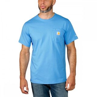 Carhartt Relaxed Fit Midweight Force Flex Pocket T-Shirt - Marine Blue - Large