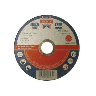 Faithfull FAI12510MUL Multi-Purpose Cutting Disk - Tin of 10 - 125 x 1.0 x 22.23mm