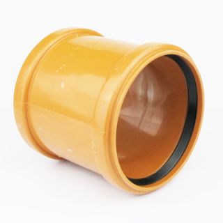 Polypipe Underground Pipe Coupling 110mm - Orange Plastic
