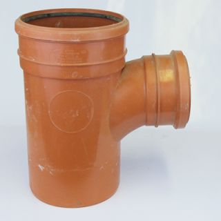 Polypipe Underground Triple Socket Junction 87.5deg 160-110mm - Orange Plastic