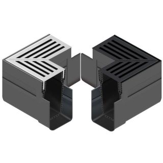 Aco Threshold Corner Unit - Silver Grate