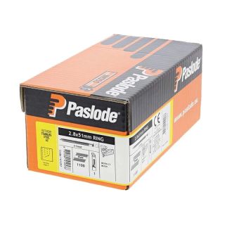 Paslode 141257 IM350 2.8 x 51mm Ring Stainless Steel Nails - Pack of 1100 & 1 Fuel Cell