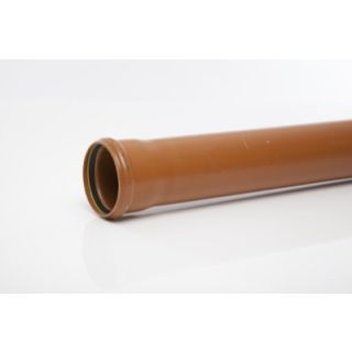 Polypipe Underground Single Socket Pipe 6 Metre x 110mm - Orange Plastic
