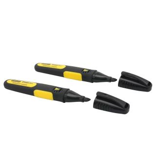 Stanley STA047314 Chisel Tip Marker Black (Pack 2)