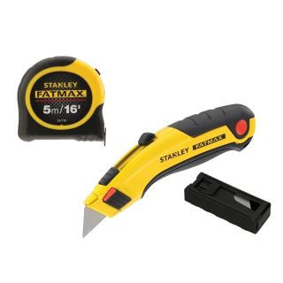 Stanley STA043257TP FatMax Triple Pack - Tape, Retractable Knife & Blades