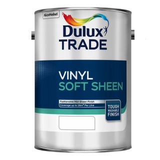 Dulux Trade Vinyl Soft Sheen Paint - Pure Brilliant White - 5 Litre
