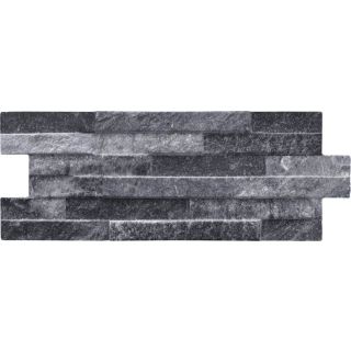 St Moritz Black Porcelain Wall Cladding Slips 400 x 160 x 9-15mm - Box of 12