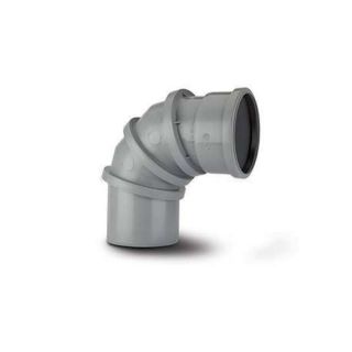 SAB90G - Adjustable Bend (Ring Seal/Spigot) 4in/110mm. 0-90° Polypropylene. Grey
